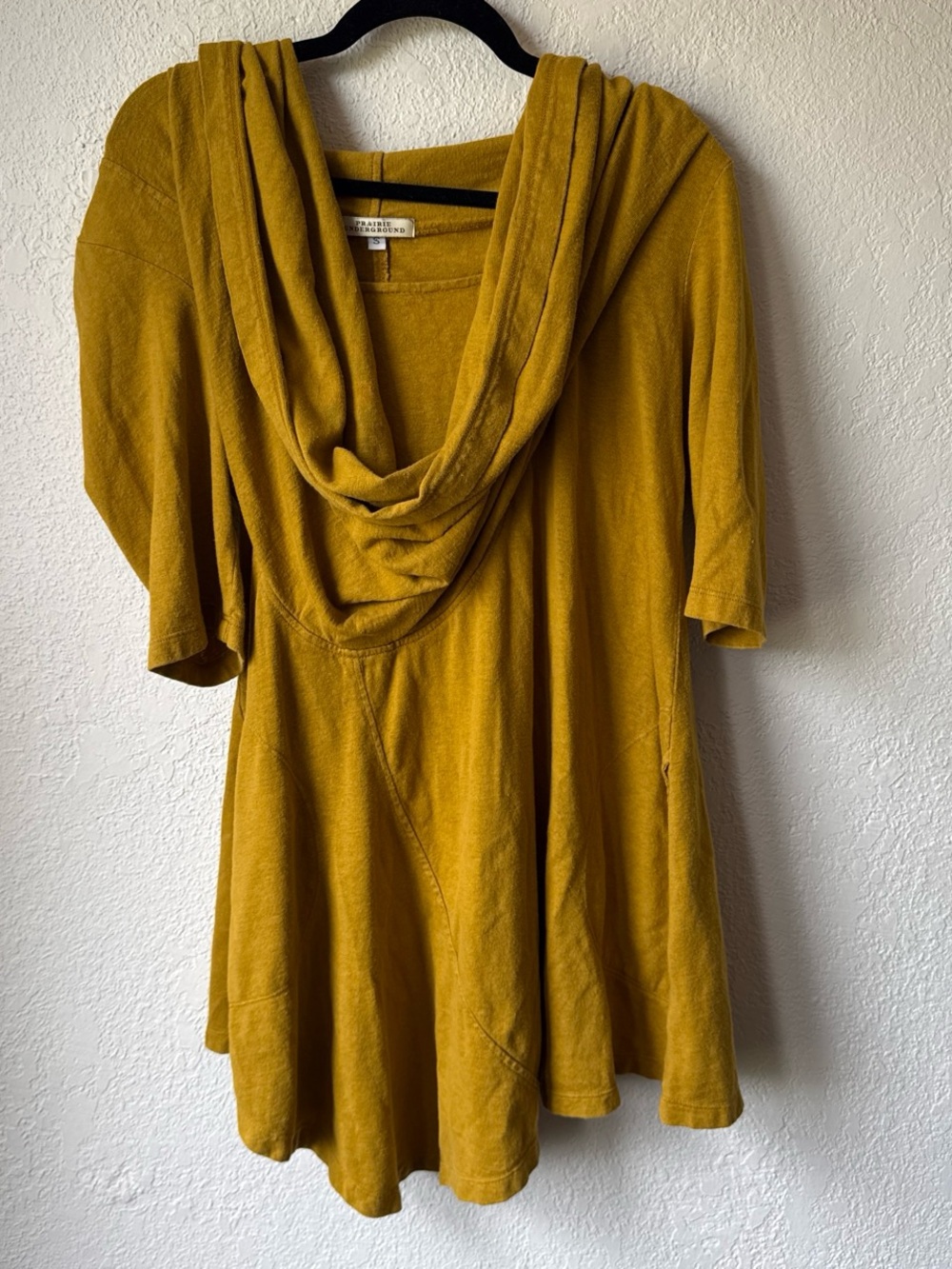 Prairie Underground Mustard Hooded Swing Turtleneck Sweater